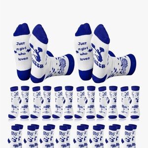 Blue and White Cheer Socks